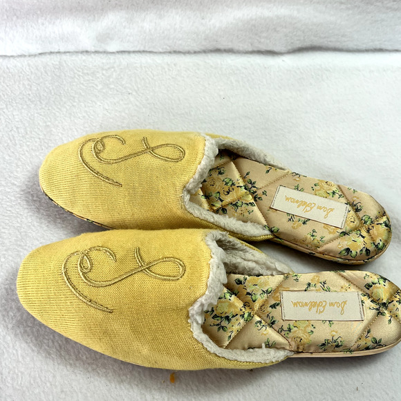 Sam Edelman Flat Shoe Womens 8 Kerry Mule Gold Embroidered Logo Slip On Wool - Picture 5 of 10